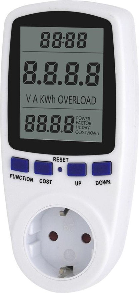 Energiemeter - Elektriciteitsmeter - Verbruiksmeter - Energiemeter - Energiekostenmeter - Energieverbruiksmeter - Digitale KWH - Stopcontact Nederland