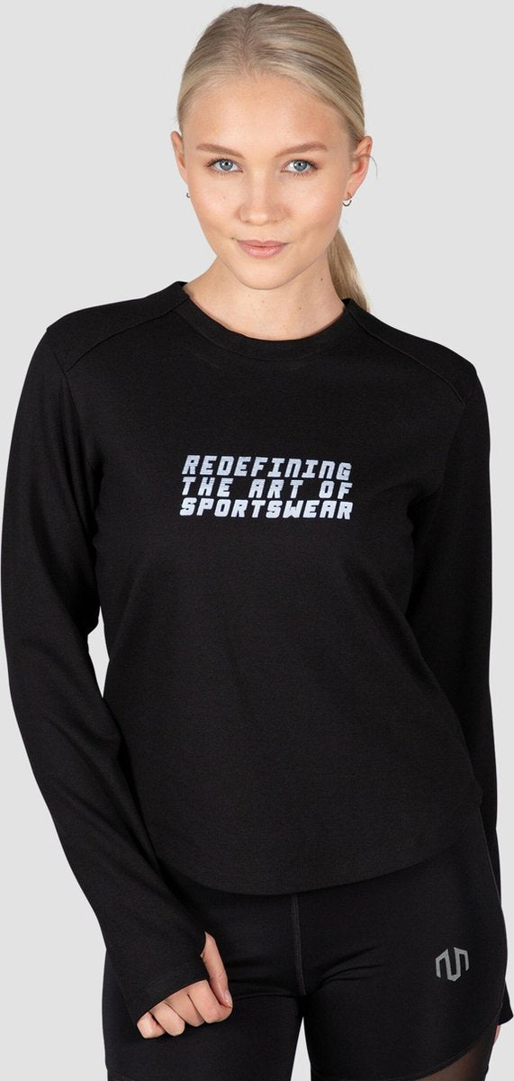 Morotai sportief sweatshirt active dry Zwart-M