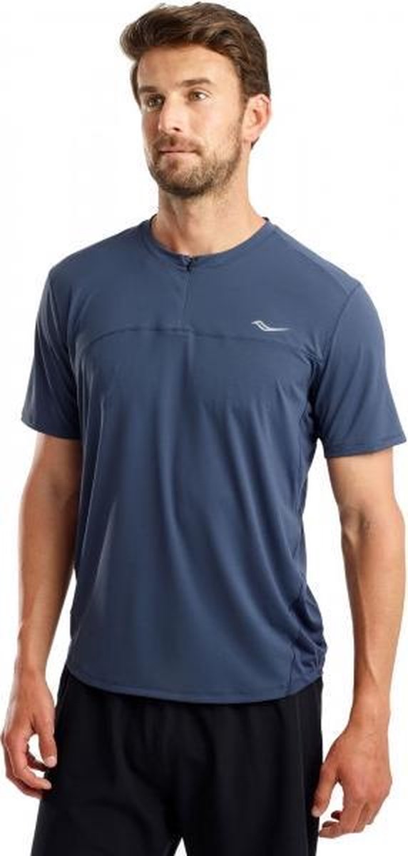 Saucony Zipline Shortsleeve Heren - navy - maat S