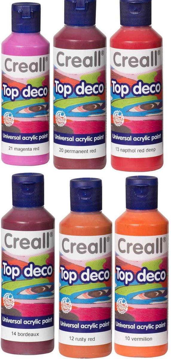 Acryl Verf - 6 Kleuren Assortiment - 6 x 80ml - Acrylverf voor kunstschilders