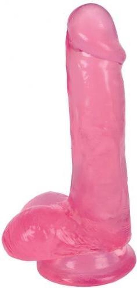 Dildo Met Ballen - Cherry Ice - Ook voor anaal gebruik - Met sterke zuignap - 15cm
