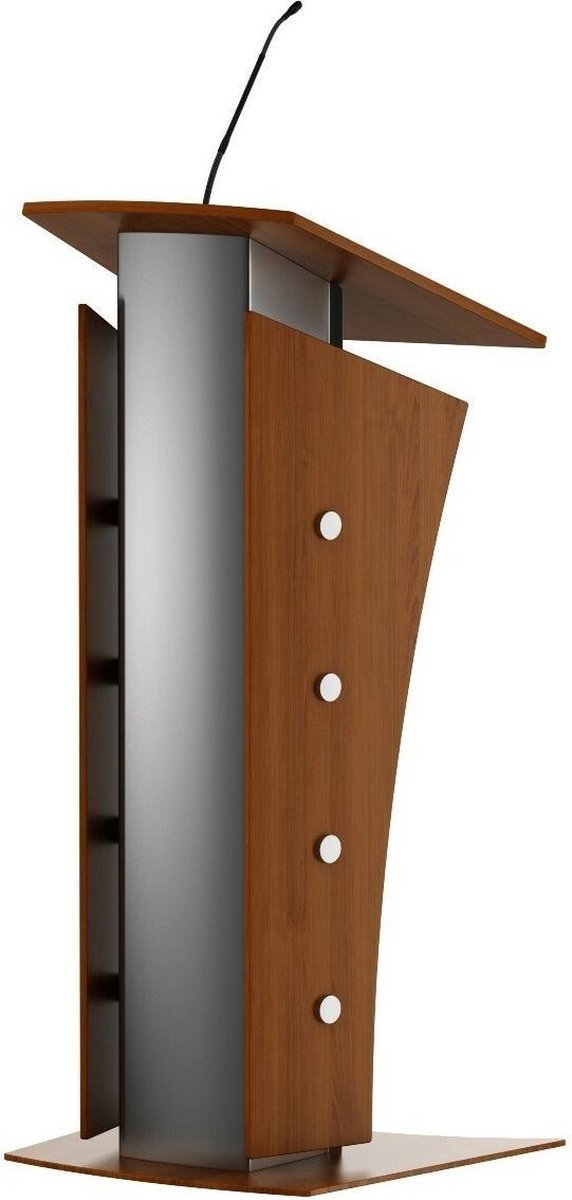 Kersenkleur hout/metalen katheder Armagosa