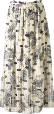 Dames plisse bloem touwtjes off white antraciet lang | Maat Onze size (XS-XL)