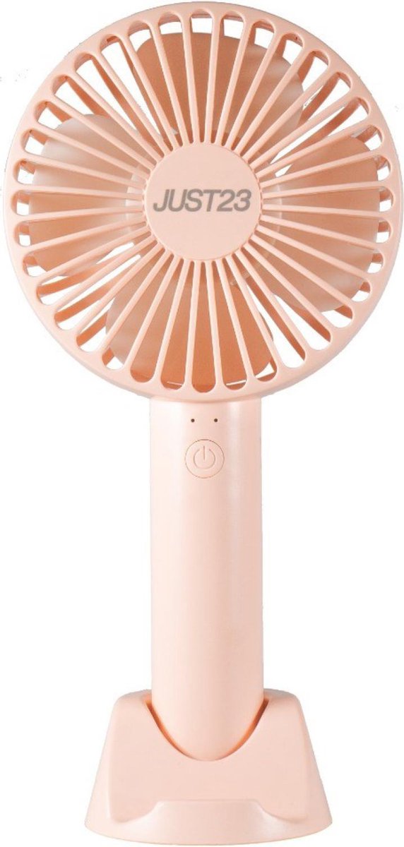 JUST23 Elektrisch Draagbare Ventilator met licht - Hand Ventilator - Roze - USB Portable Mini Waaier - incl. oplaadbare batterij en USB kabel