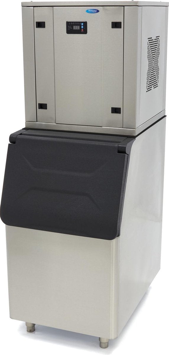 Crushed Ice Machine - 250 kg per 24 uur - 120 kg opslag - RVS - met Waterklep - Watergekoeld - Horeca Schilferijsmachine - Schaafijs - Maxima
