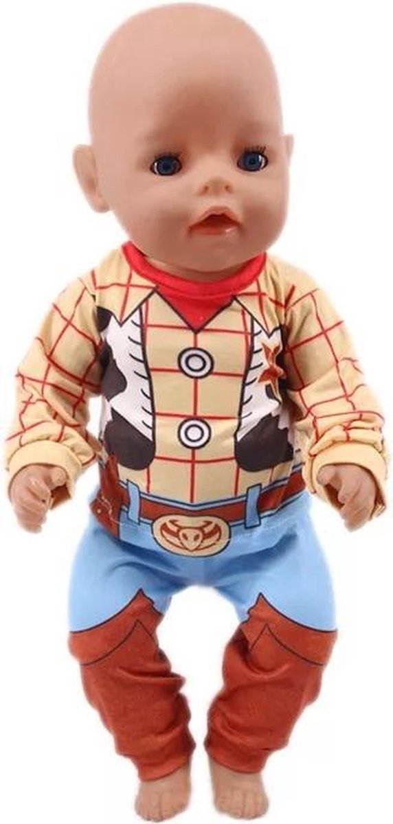 Poppenkleertjes - Geschikt voor Baby Born - Pyjama - Woody
