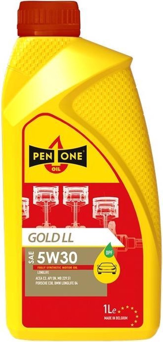 Pen1one Motorolie Gold Ll 5w30 1 Liter Geel/rood