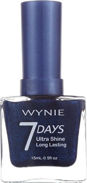 Wynie - Nagellak 7 Days Ultra Shine Long Lasting - Blauw Mini Glitter / Shimmer - 1 flesje met 15 ml inhoud - Nummer 530