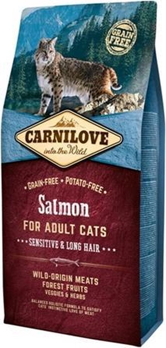Carnilove salmon sensitive / long hair - 6 kg - 1 stuks
