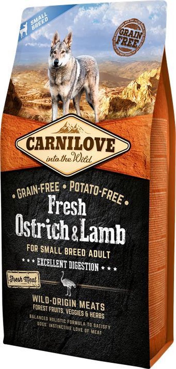 Carnilove Grain Free Fresh Ostrich & Lamb Adult Small Breed 6 kg -  - 80009421