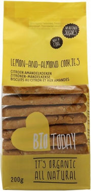 BioToday Biologische Verantwoorde Citroen-amandel koeken (Doos van 10 verpakkingen van 200 gram)