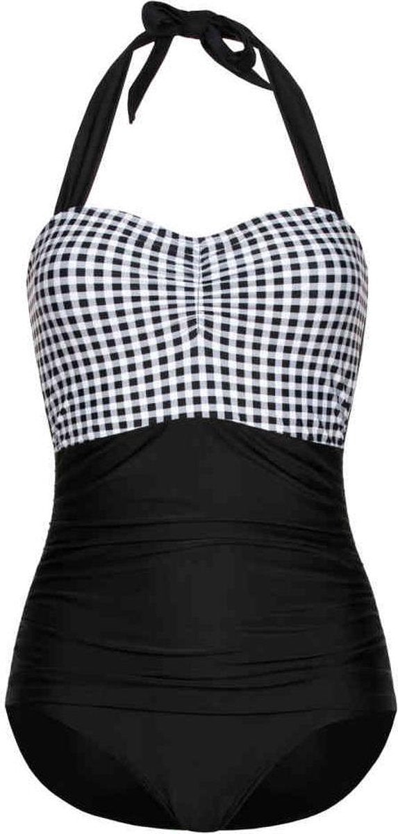 Pussy Deluxe Badpak -XS- Square Dance Zwart