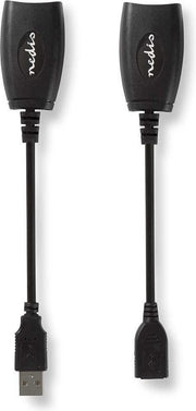 Actieve USB 2.0-verlengkabel | A male - A female | 50 m | Zwart
