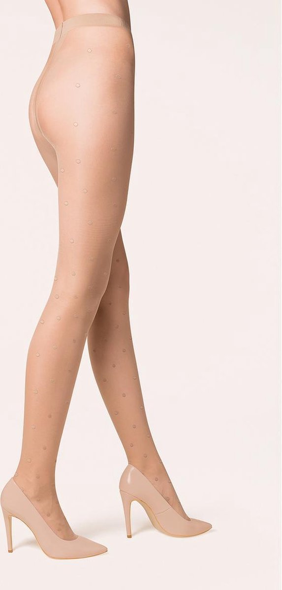 Gabriella panty met stippen Puntina 20DEN beige.maat 2- S