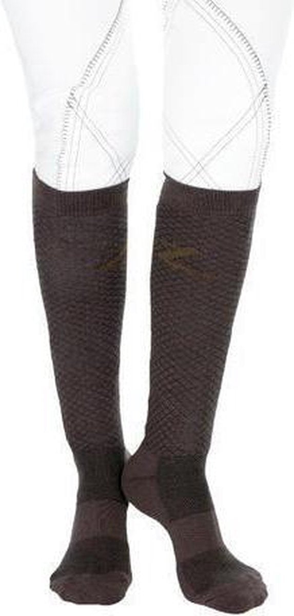 Horze Jacquard Kniekousen Koffiebruin 42-46