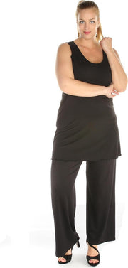 Broek jersey zwart 1/2 wijd
