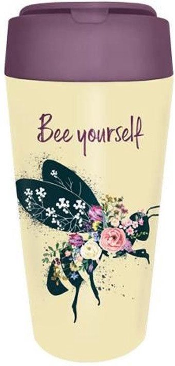 PLA/plant bioloco beker to go 420ml - Bee yourself