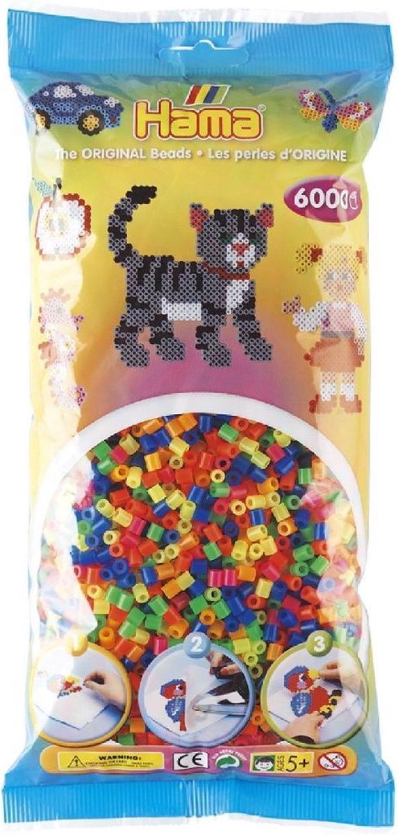 Hama 205-51 Bag 6000 Beads Neon Mix 51