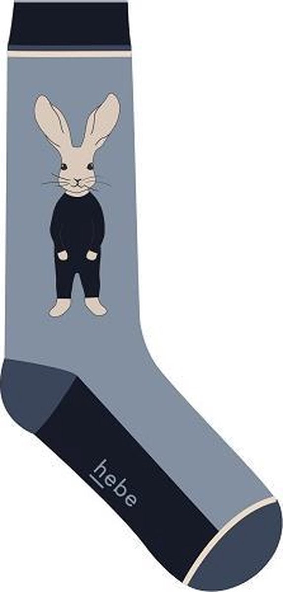 HEBE - kindersokken - blauw - konijn