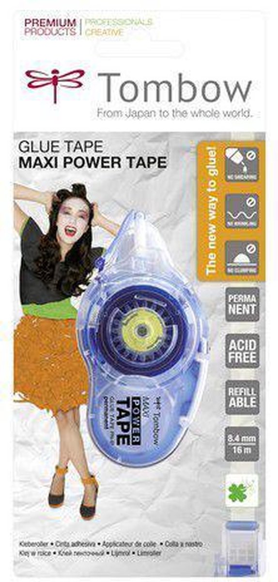 Tombow navulbare lijmroller Maxi Power Tape op blister