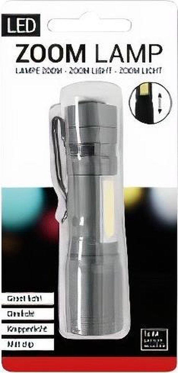 Verhaak Zaklamp Led Batterij 1 Lm Staal Grijs