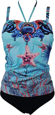 Mila Paradise Turquoise/Print - Tankini Maat: 80D