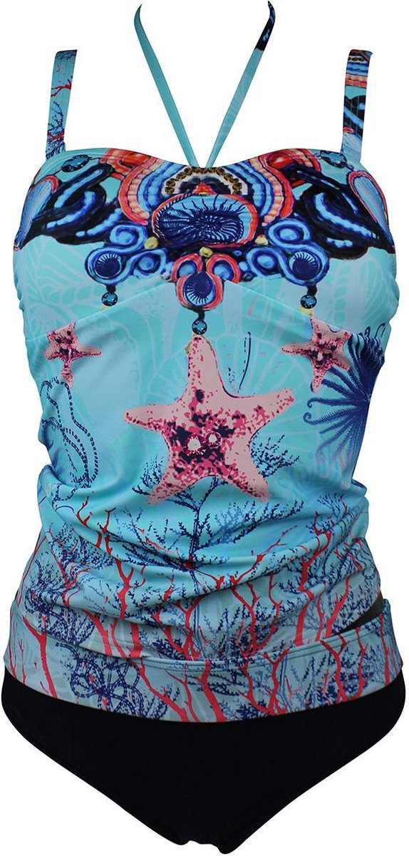 Mila Paradise Turquoise/Print - Tankini Maat: 80D