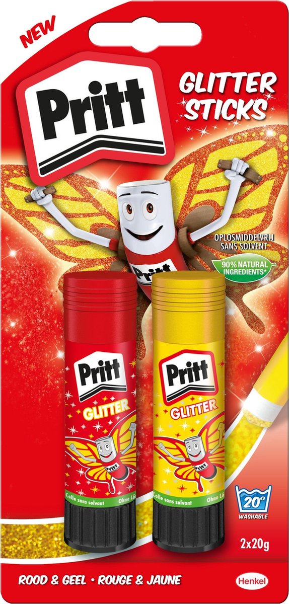 Schrijfwaren | Lijm - Pritt Kids Glitter Stick 2x20g