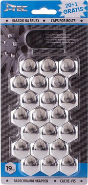 J-tec Wielmoerkapjes 19 Mm Synthetisch Zilver 20+1 Stuks
