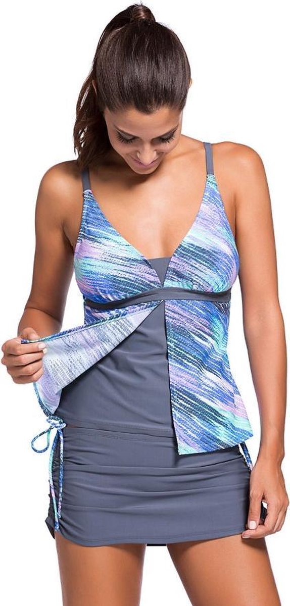 Tankini Dames 2-Delig - Blauwe Print - Maat XXL/2XL 'Tumbula'