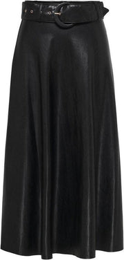 Onqkali Faux Leather Midi Skirt Otw 15210964 Black