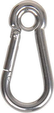 Karabijnhaak 50x5mm met gesloten oog A4 RVS AISI 316 570 daN