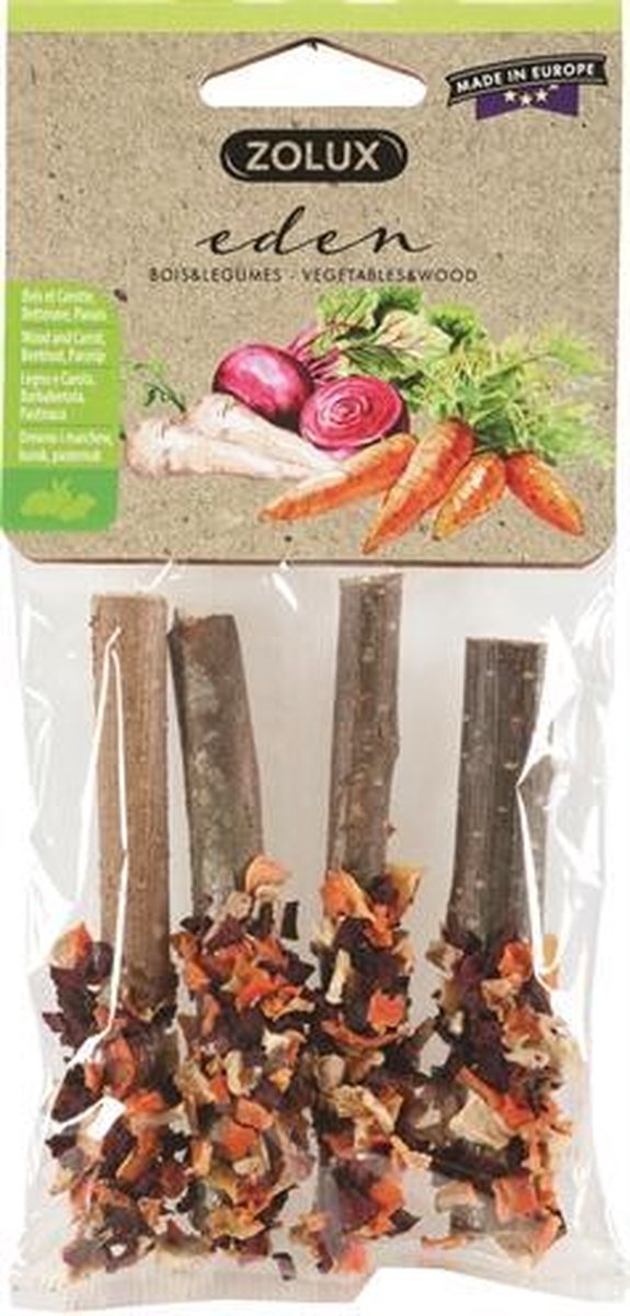 Zolux eden houtstammetje mix - 26 gr-4 st - 1 stuks
