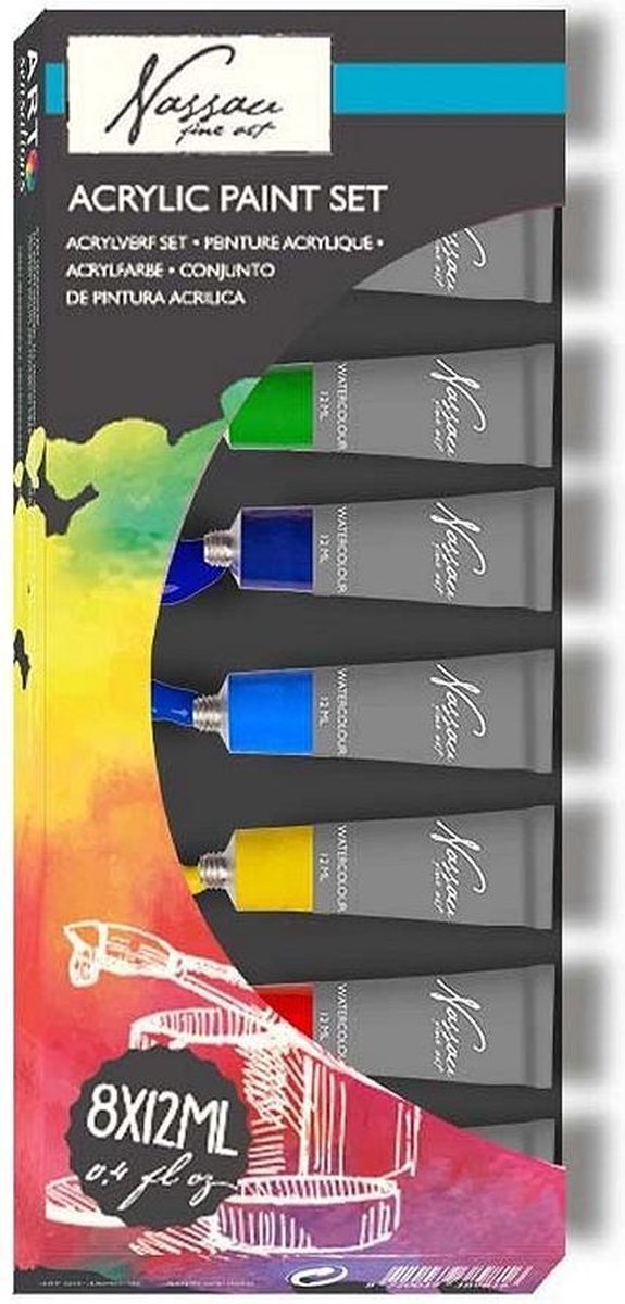 Nassau Acrylverf Set 8 Kleuren