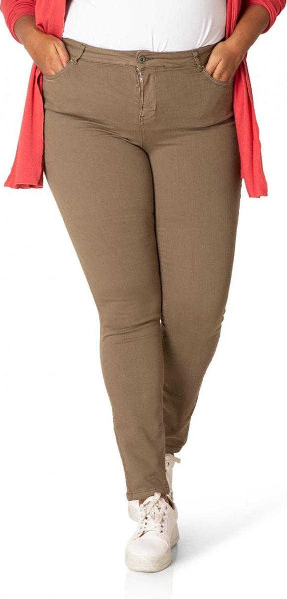YESTA Mella Broek - Dark Khaki - maat 3(52)