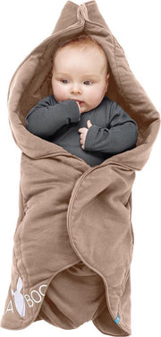 Wallaboo Babydeken Fleur - Handige wikkeldeken en wrapper - 100% zacht  katoen - past in een autostoel - 85 * 85 cm - Taupe