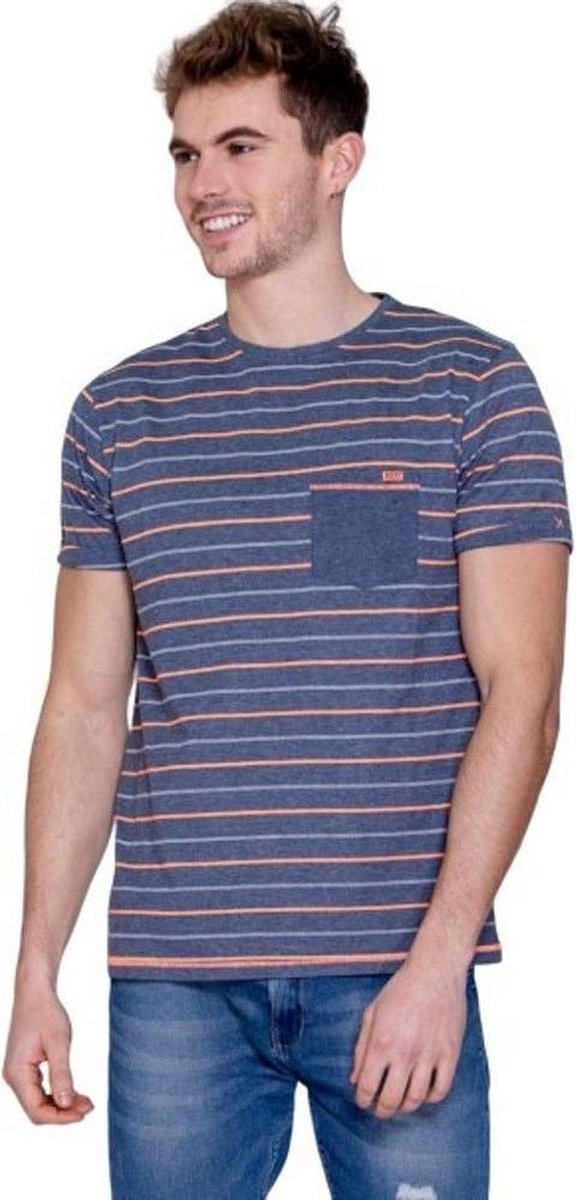 MZ72 - Heren T-Shirt - Torany - Gestreept - Navy