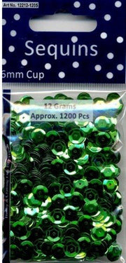 Pailletten facon metal groen 6 mm 12 GR 12212-1205. 4 ZAKJES a 1200 STUKS.