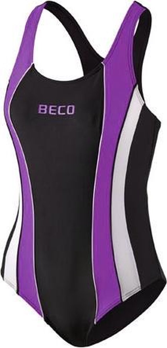 Beco Badpak Dames Polyamide/elastaan Zwart/paars Mt 44
