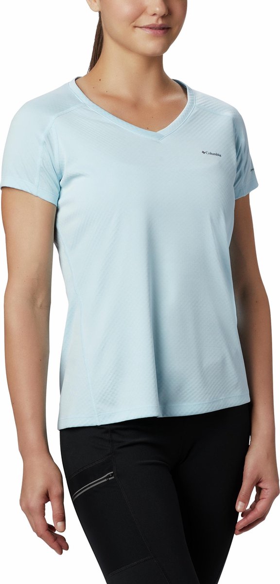 Columbia Zero Rules Short Sleeve Shirt - Spring Blue Hea - Dames - Maat S