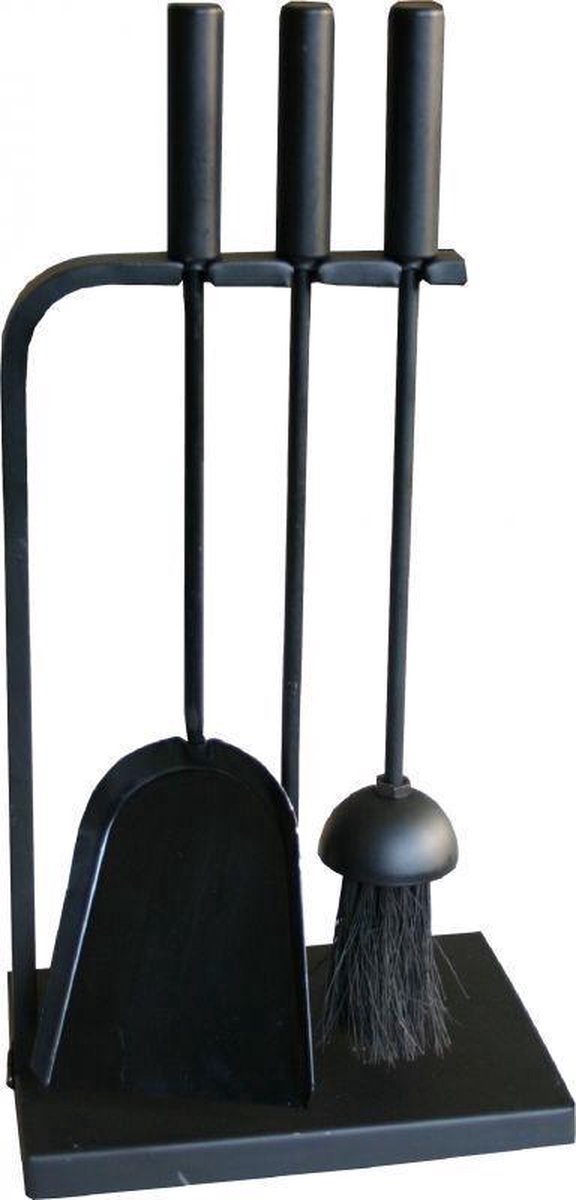 Haardset 3 delig - zwart - open haard - veger - schep - pook - houtkachel - haardstel