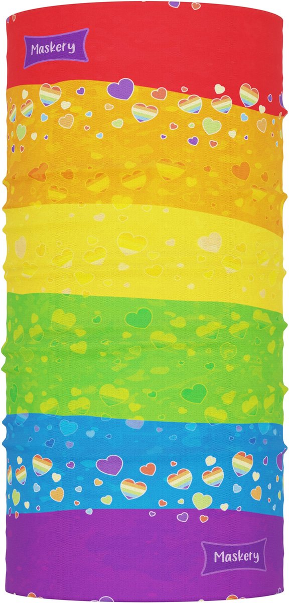 Maskery Nekwarmer REGENBOOG HARTJES