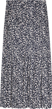 Lange plissérok met bloemenprint