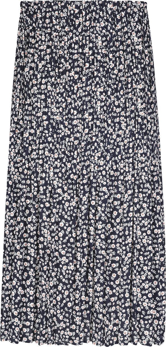 Lange plissérok met bloemenprint