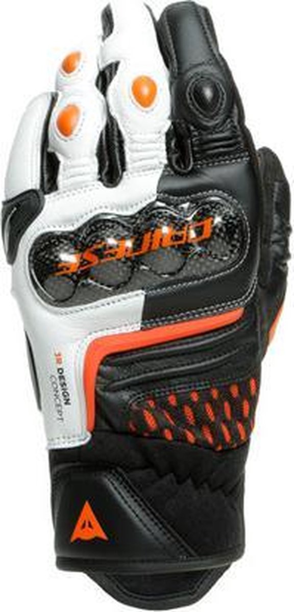 Dainese Carbon 3 Kort Zwart Wit Flame Oranje 3XL
