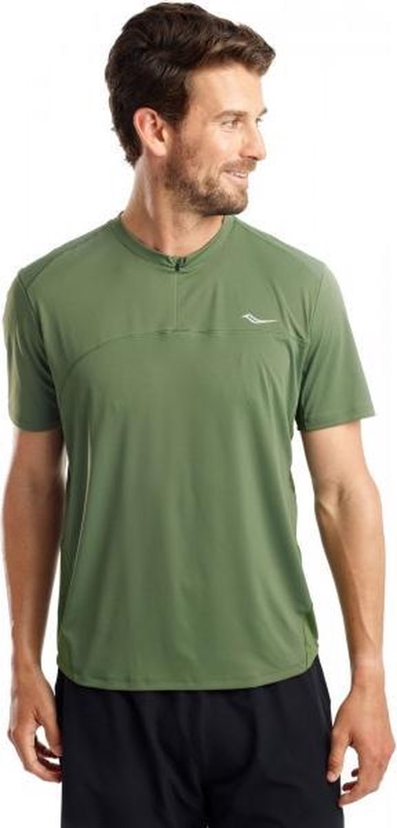 Saucony Zipline Shortsleeve Heren - groen - maat S