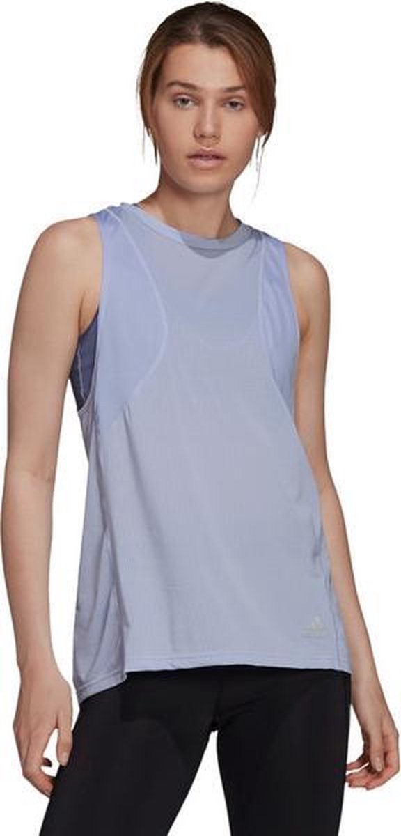 adidas Own The Run Tank Dames - lichtblauw - maat L