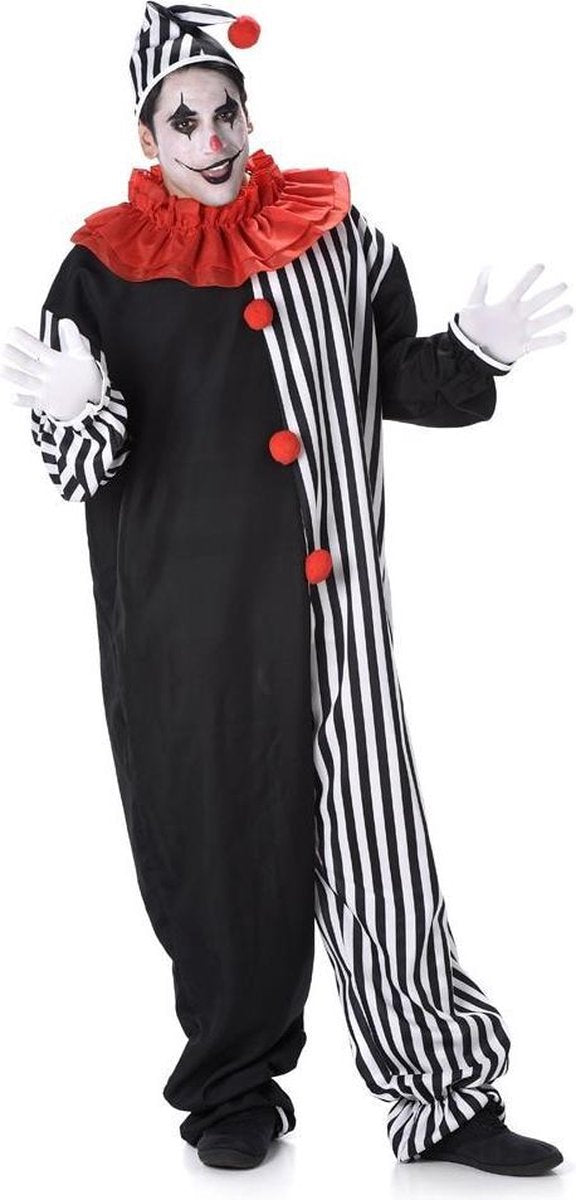 Killer Clown Kostuum | Halloween kostuum voor Heren | Zwart – Rood | Maat XL