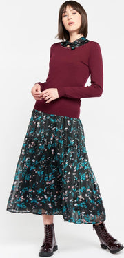 Trui met lurex ronde nek - Paars