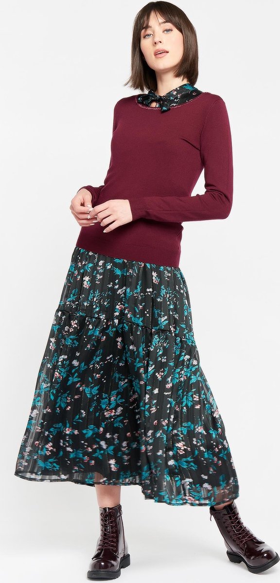 Trui met lurex ronde nek - Paars